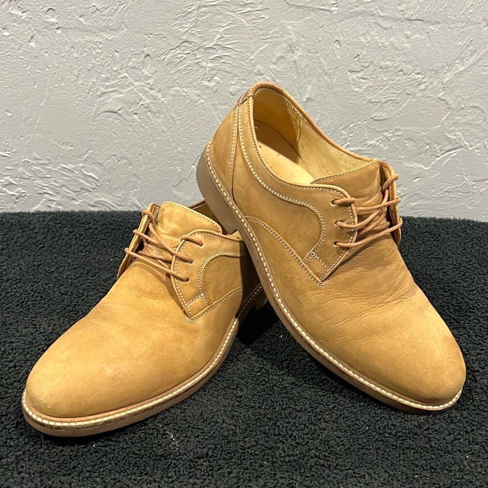 JOHNSTON & MURPHY NuBuck Sheepskin‎ DERBY Oxford Dress Shoes #20-4430  Sz 8.5M